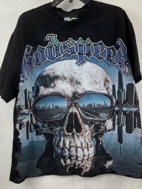 Godspeed Black Graphic Skull Print Men's T-Shirt medium